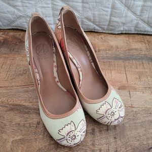 Tory Burch Canvas Wedges